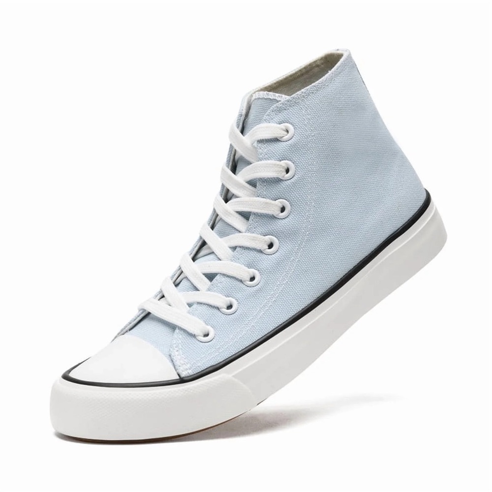 Light Blue High-Top Canvas Sneakers Unisex